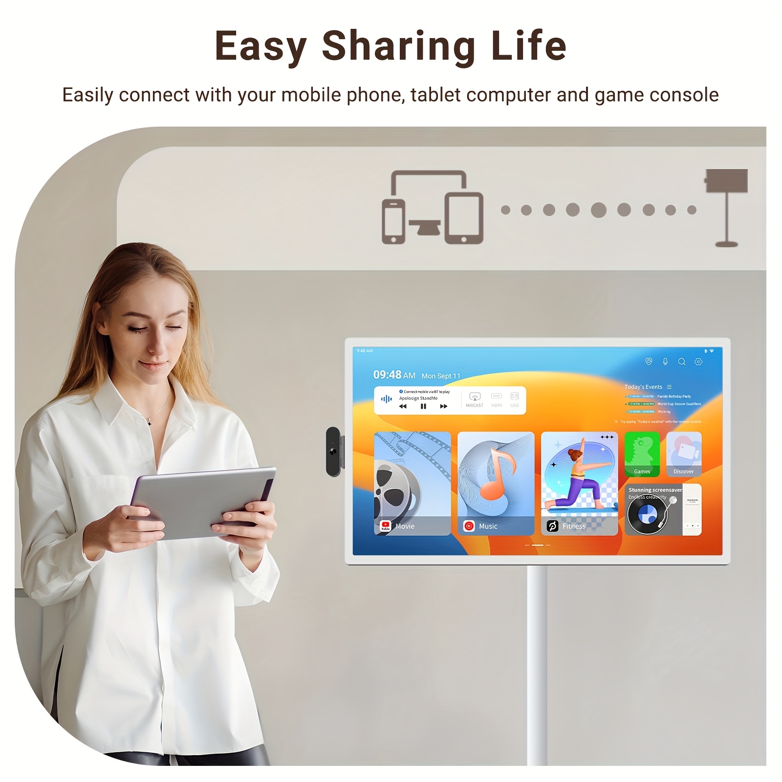 fhd 2nd   tv wheel portable rotatable touchscreen 8 8 gb   128gb rom   14 9300mah voice remote Product details 5