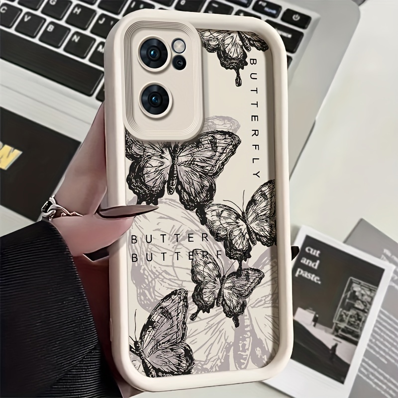 

Embossed Butterfly Design Tpu Phone Case For Oppo, Shockproof Protective Cover With 6.6 Feet Drop Resistance - Elegant Aesthetics And Durable Protection