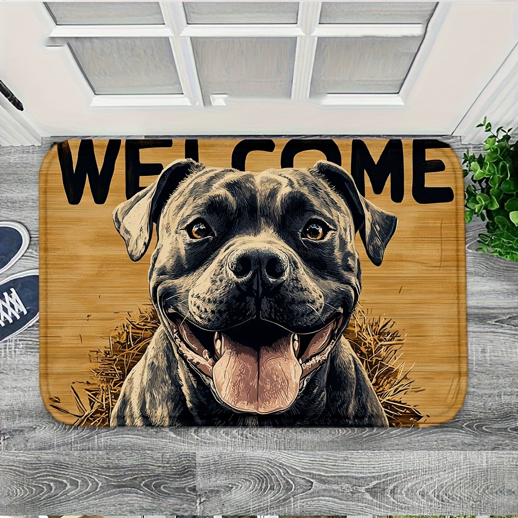 TEMU 1pc Welcome Doormat - Durable Polyester, Machine Washable, Rectangular Entrance Mat For Indoor/outdoor Use - Ideal For Living Room, Bedroom,