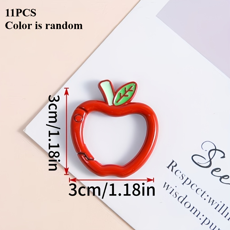 TEMU 11pcs Of Random Color Sweetheart Shape Carabiner Durable Metal Alloy Keychain Opening Spring Hook Suitable For Backpack Hanging Accessories
