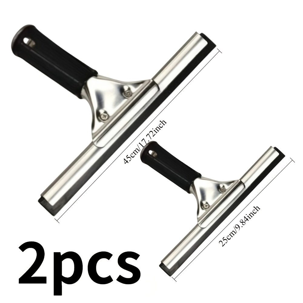 TEMU 2pcs Glass Squeegee Cleaner Multifunctional Shower Bathroom Window Wiper Blade Household Cleaning Tool