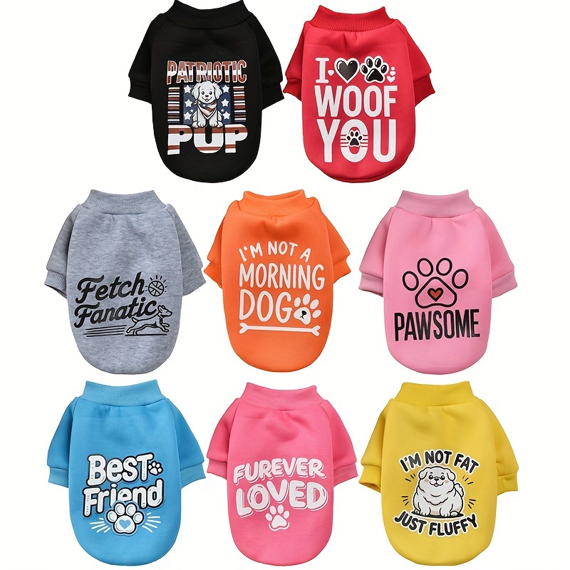 

8-color Fleece Dog Sweatshirt Set, & Love- Pet Apparel, Soft Polyester Pullover For Yorkie, , Bichon, Pomeranian, Chihuahua - Washable, Seasonal Wear For & Toy Breeds