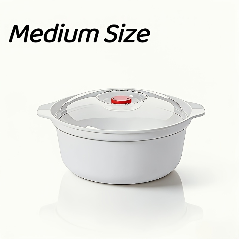 Image of Microwave--grade Pp5 Plastic Bowl With Lid - Microwaveable Round Dish Suitable For Soup, Rice, Vegetables, Noodles, Dumplings & Steaming Buns - Quick 1-3 Min, & - For & Office Kitchens