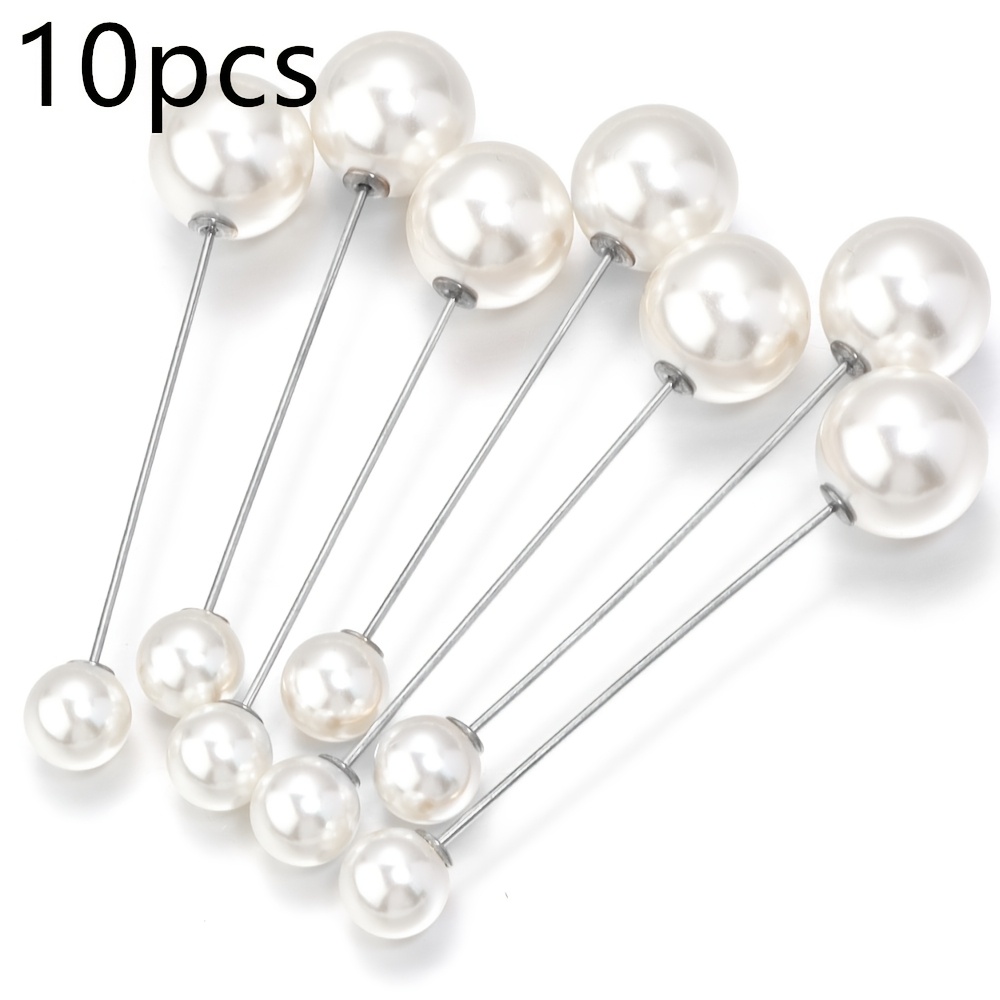 TEMU Lot de 10 boucles pour écharpe perlées blanc cassé, fournitures de couture décoratives polyvalentes pour vêtements et chapeaux, fournitures pour