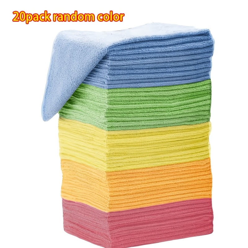 TEMU Microfiber Cleaning Cloth, 5/10/20pcs Pack - Super Absorbent, Durable And Easy To Clean, Ideal For Car Washing, Cleaning, And Home Use, Car Wash