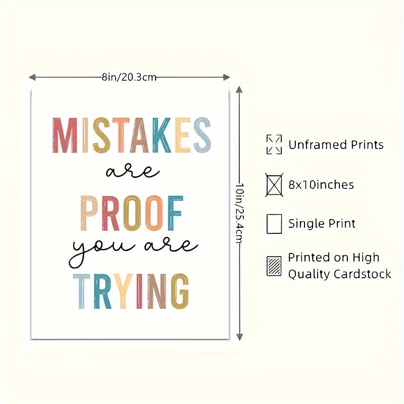 Mistakes Proof Trying Mental Health Wall Art Decor - Temu