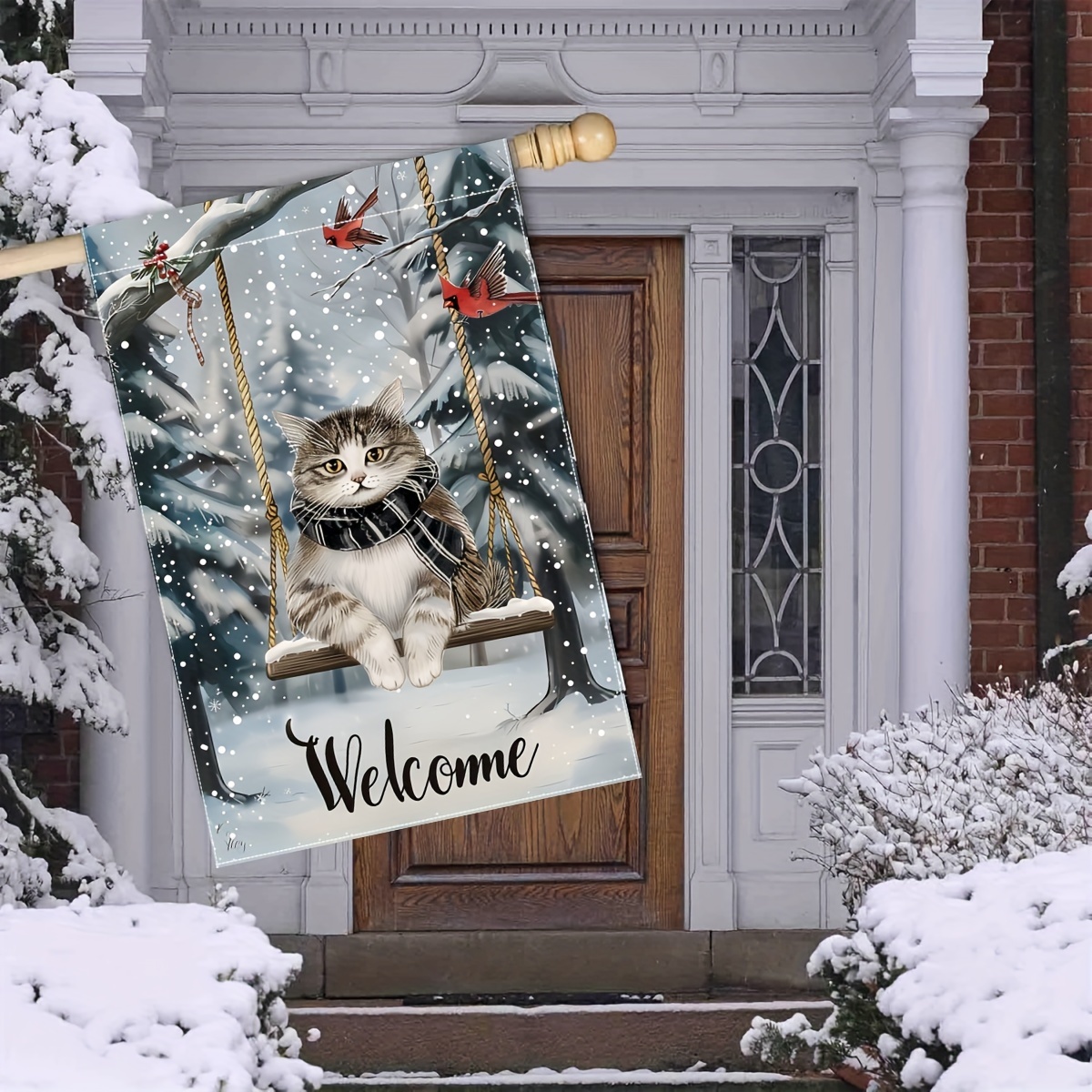 

Welcome To Winter" Swing Garden Flag - 28x40 Inch, Double-sided, Durable Polyester, Perfect For Outdoor Decor