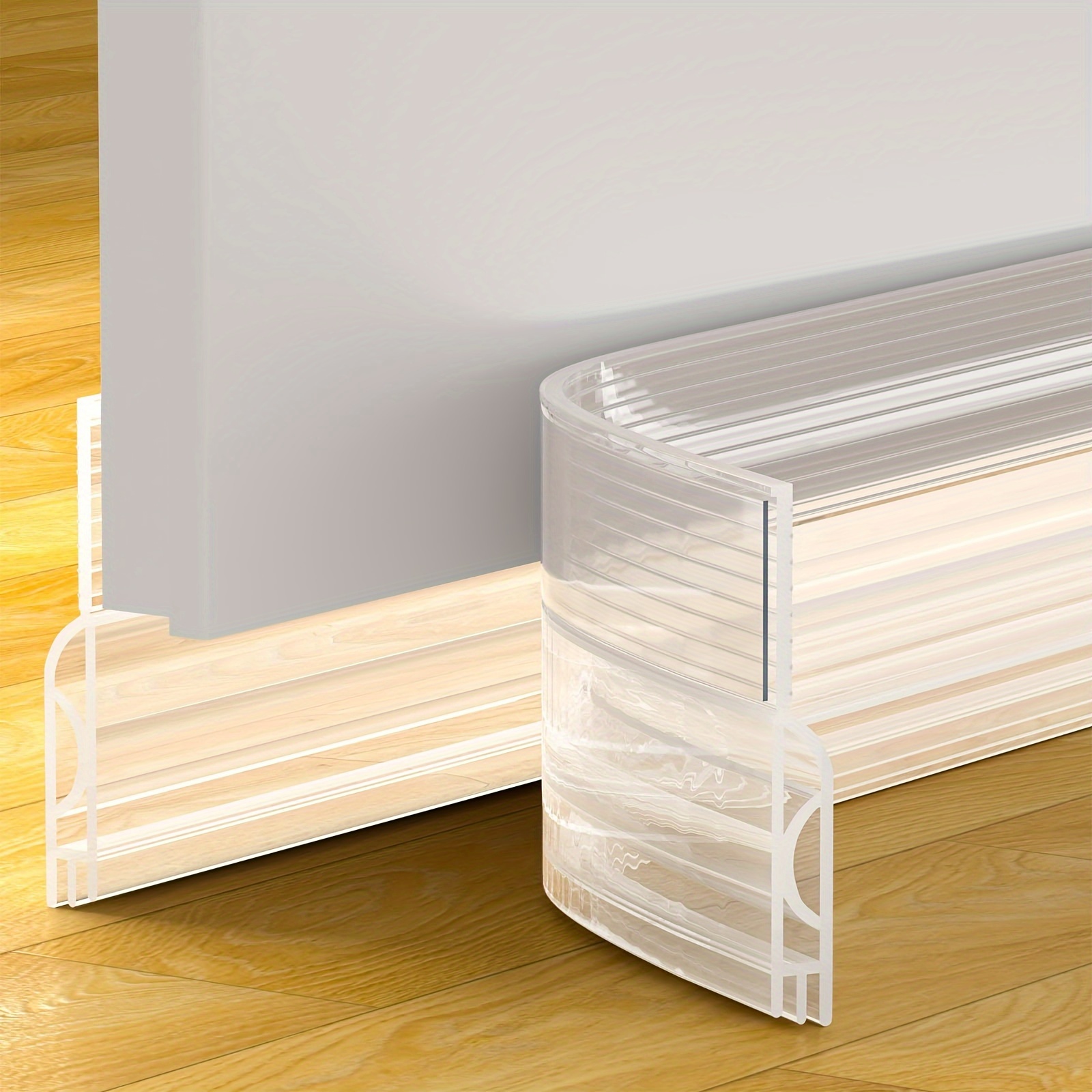 Image of 2pcs Door Draft Stopper, Door Sweep For Bottom Of Door, Weather Stripping Door Seal, Under Door Filler, Under Door Soundproof/, Door Stoppers