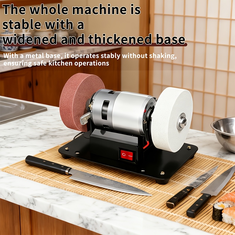 Mini Electric Drum Sander with Variable Speed-Compact Knife Sharpener And Polisher for Knife Making, Woodworking And Metalworking, And Crafts