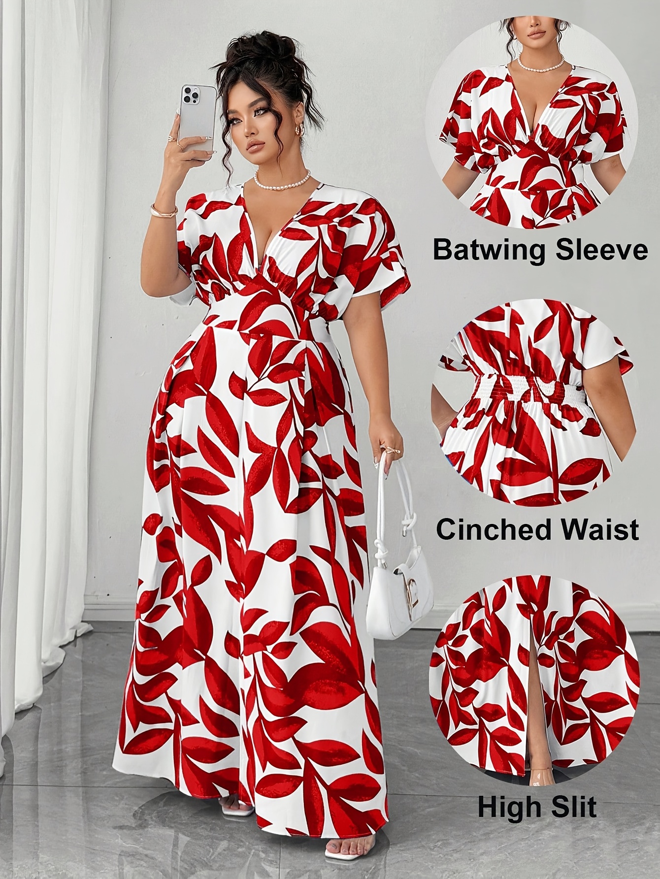 plus size red dress sold on Temu United States