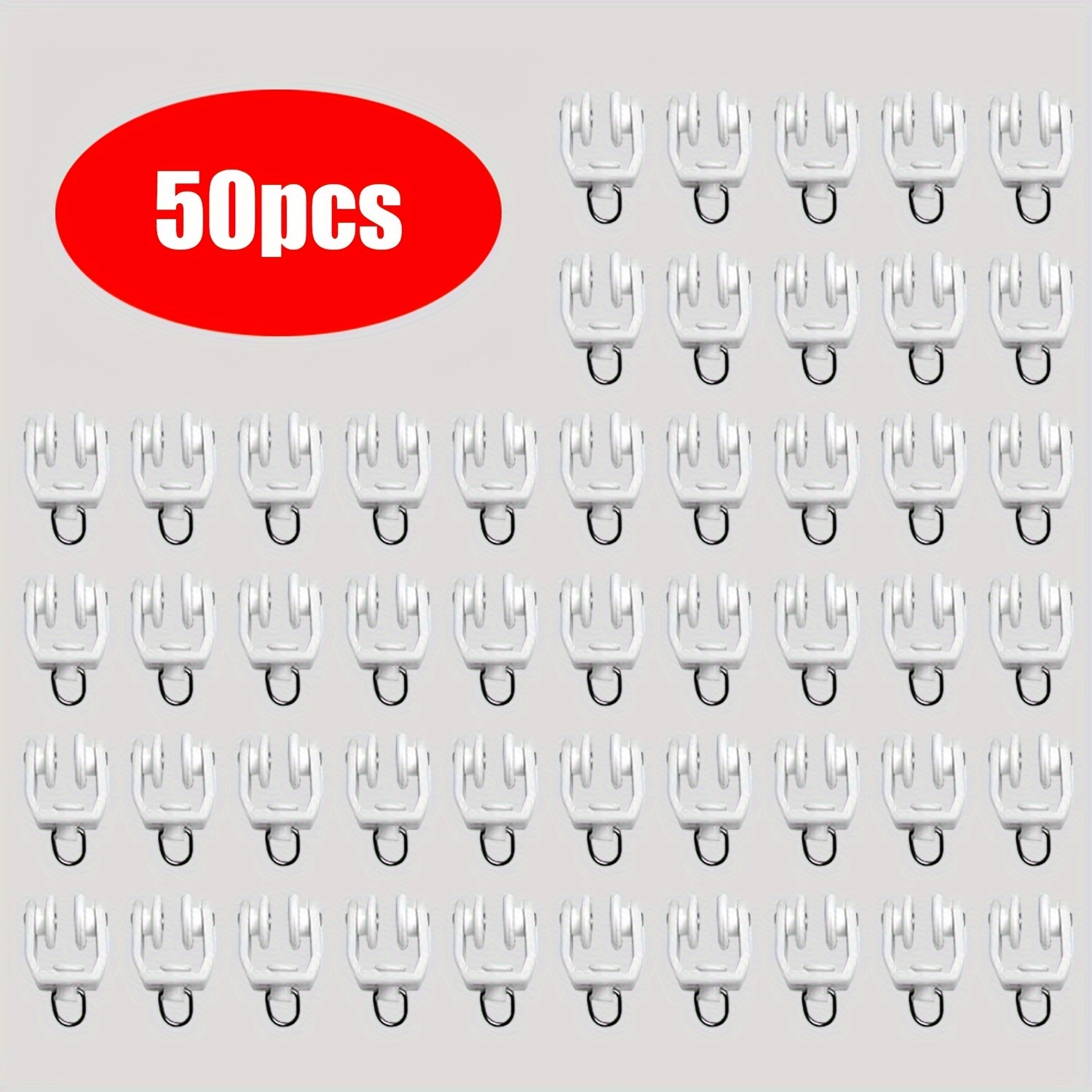   50pcs plastic curtain track rollers traditional style double wheel curtain track pulleys for flexible tracks compatible with 3 types of shower curtain window tracks 0