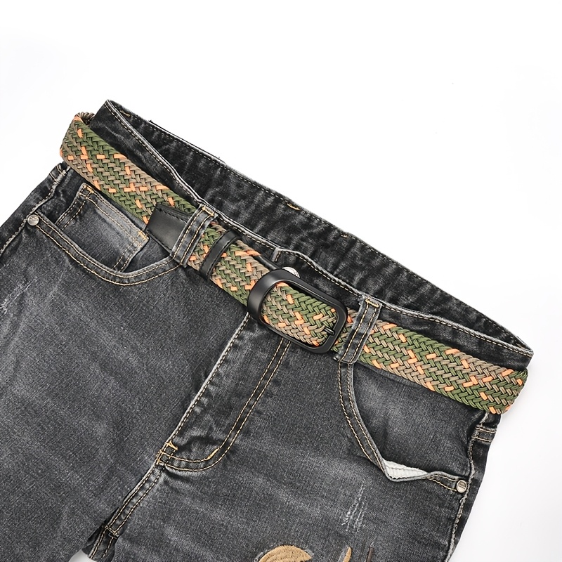 Alloy Buckle Elastic Belt Unisex Stretch Waistband