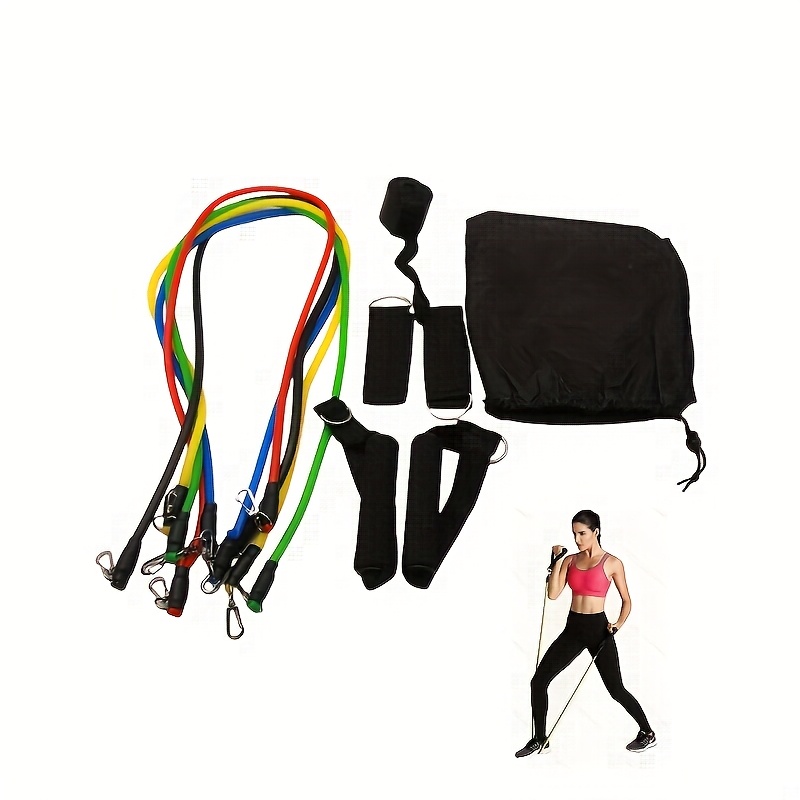 Image of 1 Set Resistance Bands Set, Exercise Bands With Door, Handles, Carry Bag, Legs Ankle Straps For Resistance Training, Physical Relax, Home Workouts
