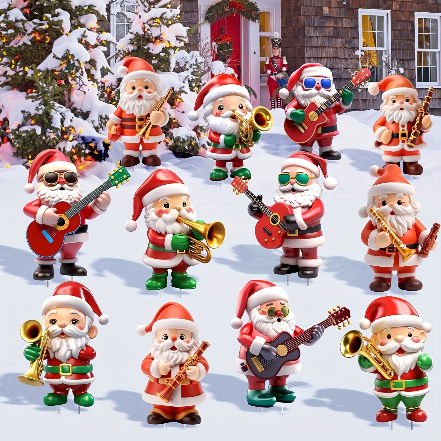 

12 Pcs Santa Claus Christmas Outdoor Yard Signs Christmas Decorations Outdoor Yard With Stakes Christmas Outside Yard Yard Decorations Waterproof