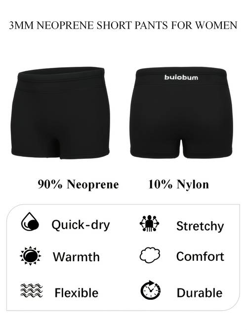 pantaloncini ultra-short da donna in neoprene da 3 mm, tutto , adatti per , surf, kayak e sport acquatici