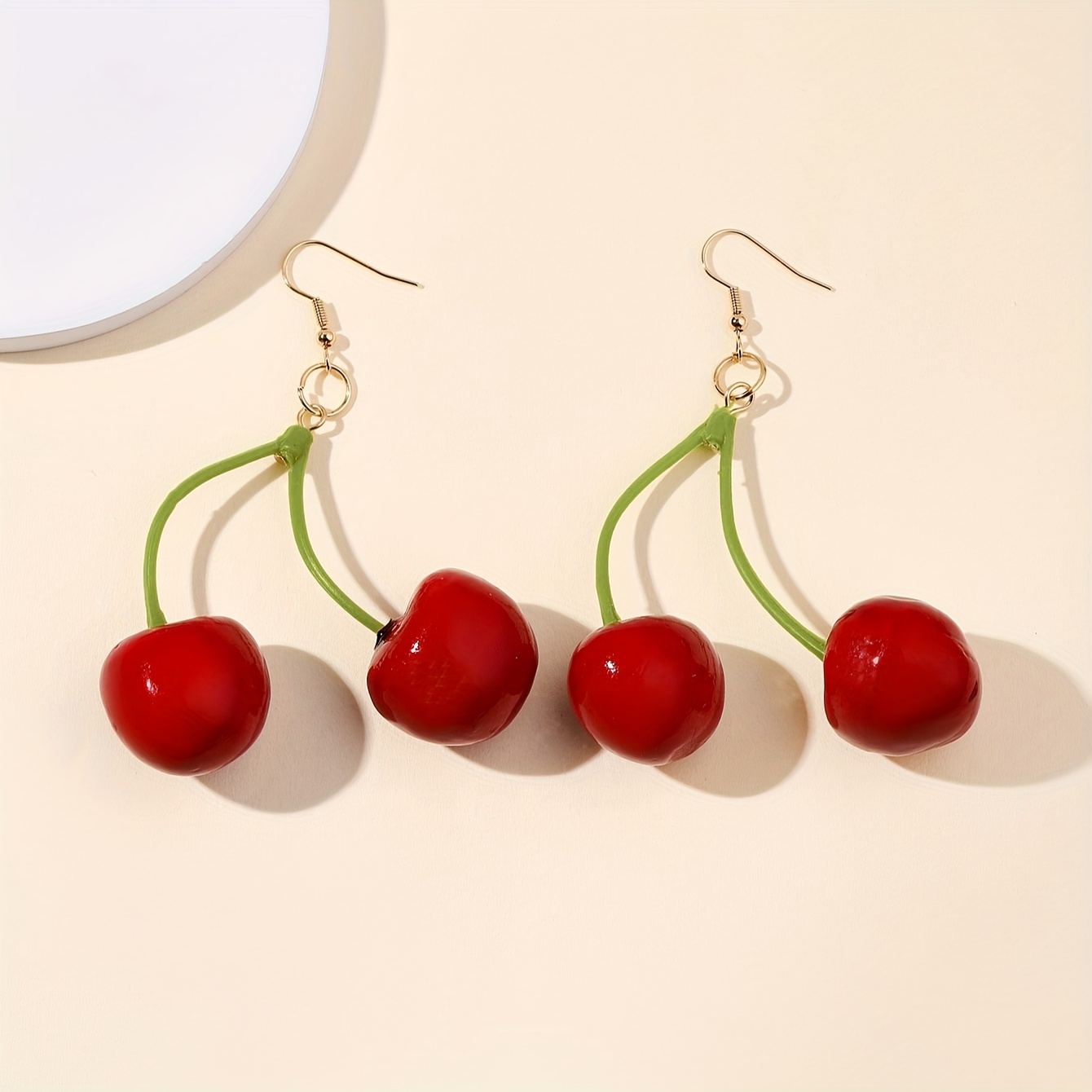 Plastic Sweetheart Double Cherry Earrings Blush Touch