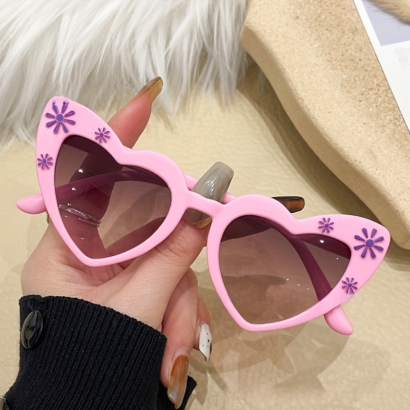 Pink Cute Eyewear Hot】 Cute Candy Color Hearts Kids Sunglasses