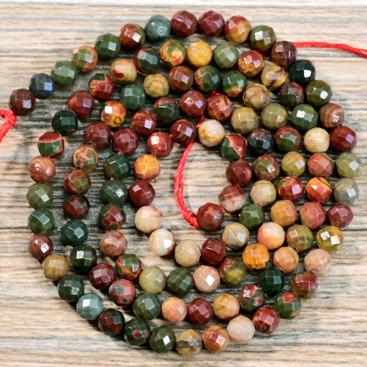 TEMU Perles d'espacement en Red Creek naturel - Perles en naturelle de 3 mm pour la fabrication de bijoux, faits à , accessoires de bracelets,