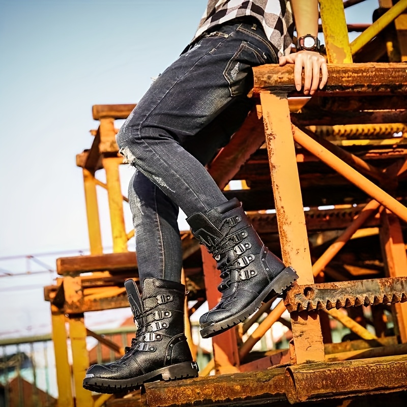 botas altas para hombre de botas retro estilo con cierre de