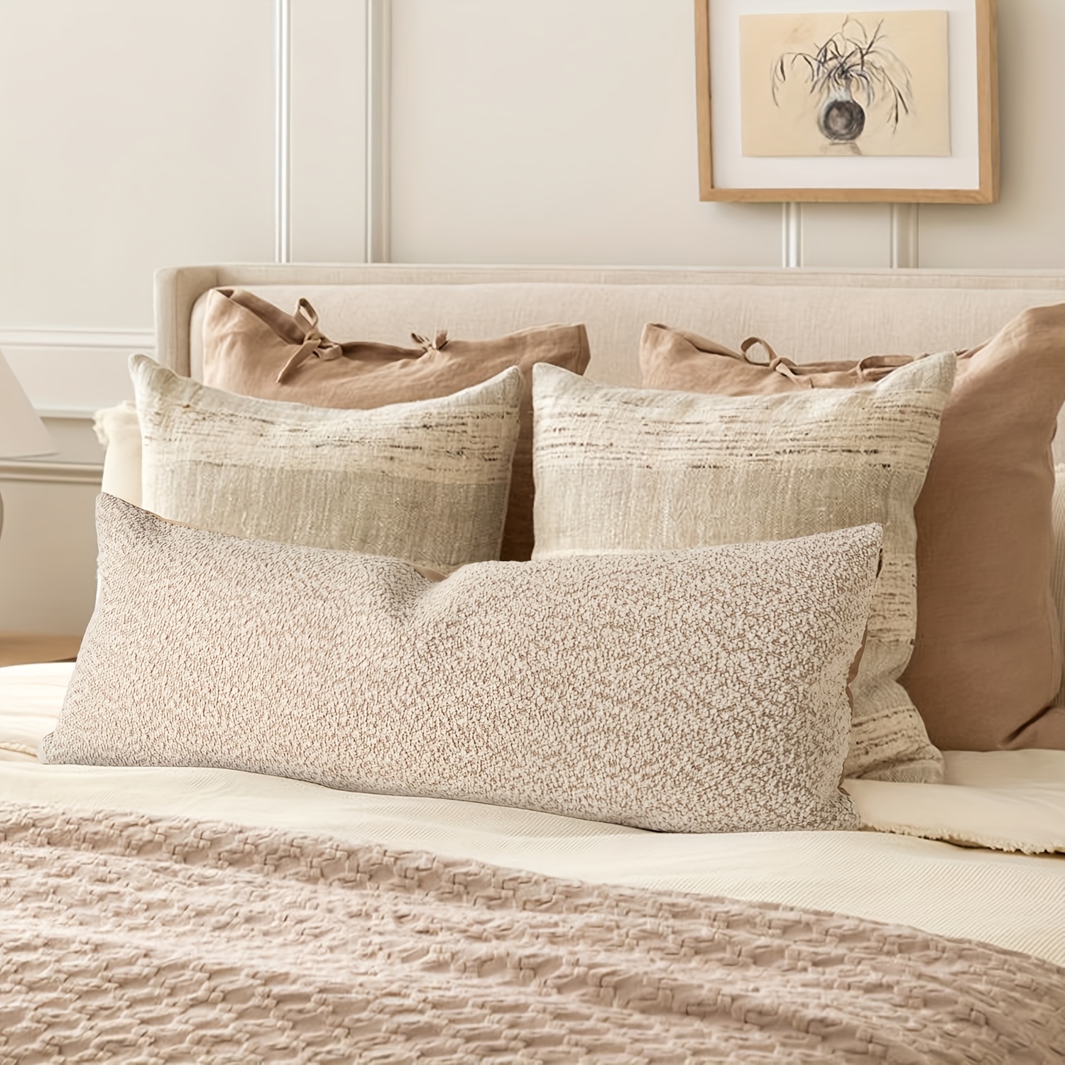 1 Stück Moderner Minimalistischer Chenille-Kissenbezug – Gestreifter Dekokissen mit Reißverschluss, Weicher und Langlebiger Stoff für Sofa, Bett & Wohnzimmer, Moderne Texturweave-Dekoration
