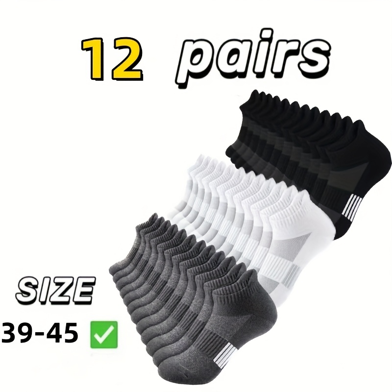 E-shop 12 Paar Outdoor-Sportsocken, bequeme, gepolsterte, niedrig geschnittene Lauf-Socken für Herren Damen