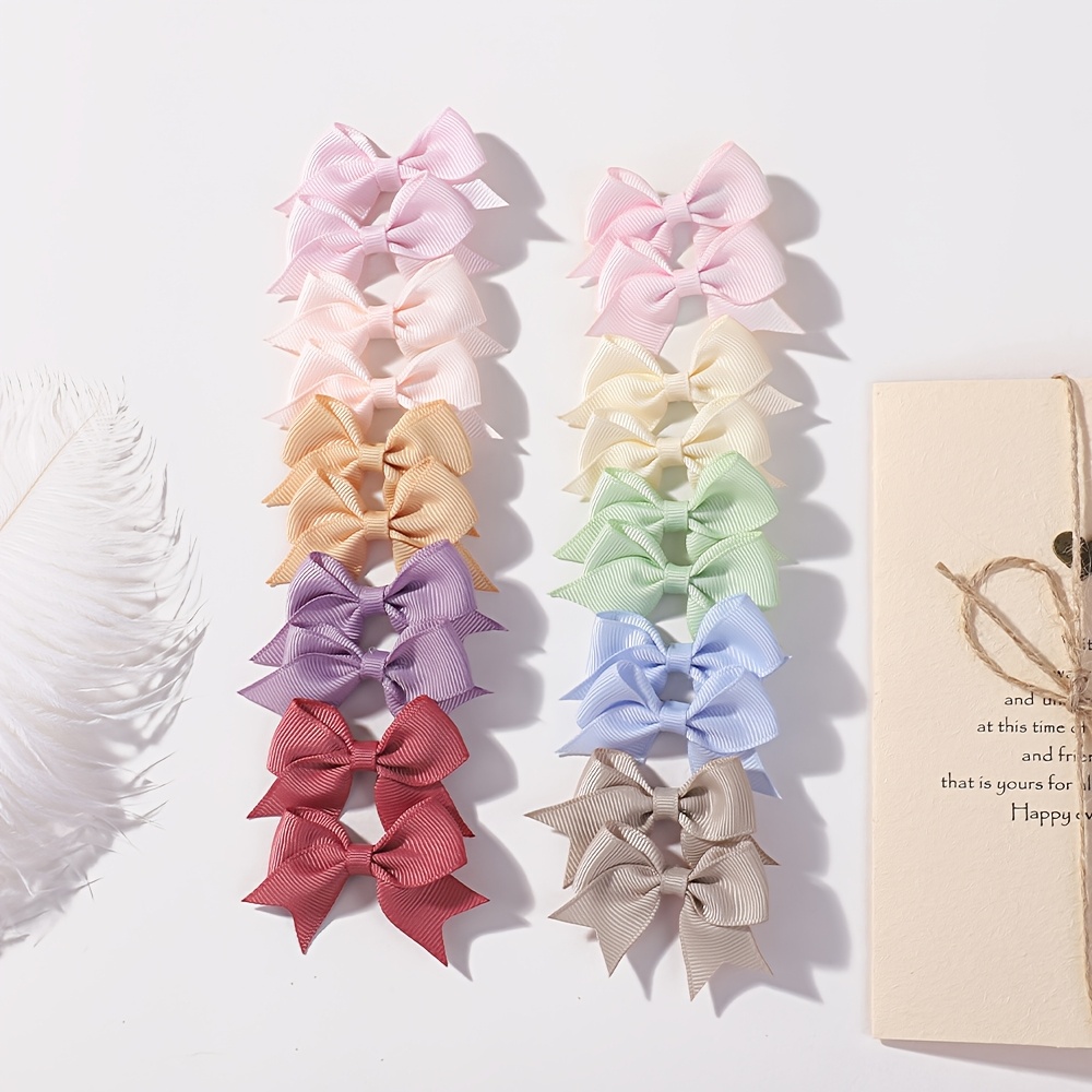 20pcs Of Fresh And Cute Hair Additions, Bow Hair Clips, Adorable Side Clips For, Suitable For School And Everyday Use, In Random Colors