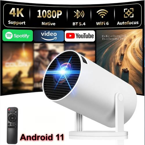 item picture built in speaker 2026 version bedroom mini projector supports wifi and bluetooth portable projector supports 4k native 1080p auto correction 180 rotatable compatible with hd usb pc mobile phone