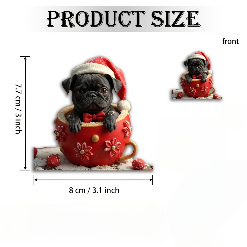 TEMU 1pc Cute Magnet, Designed For Dog Lovers - Acrylic And Rubber Base With Decor, Starry Pumpkin Background And , Suitable For Refrigerator