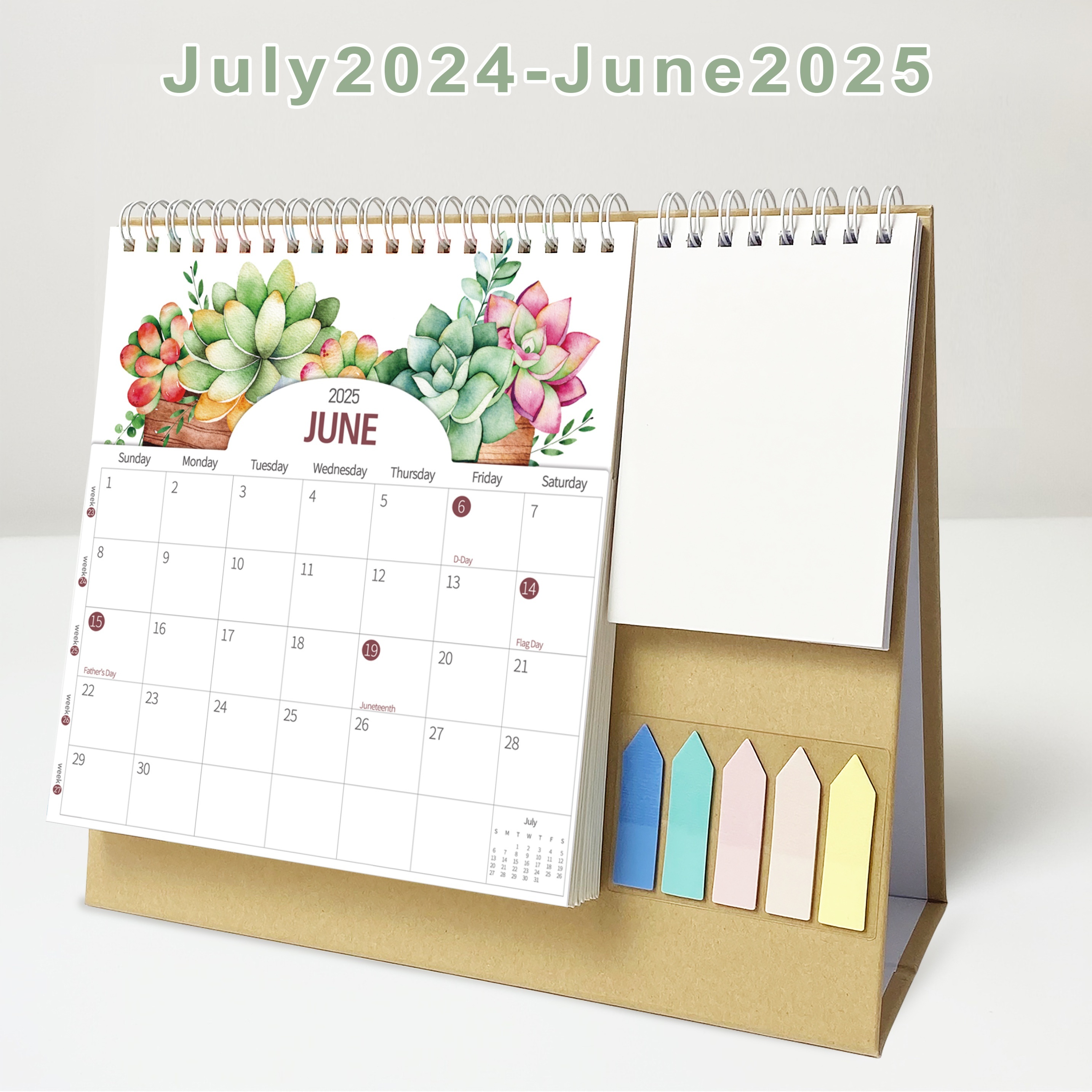 2024 2025 Monthly Desk Calendar Planner Pocket Labels Home - Temu Spain