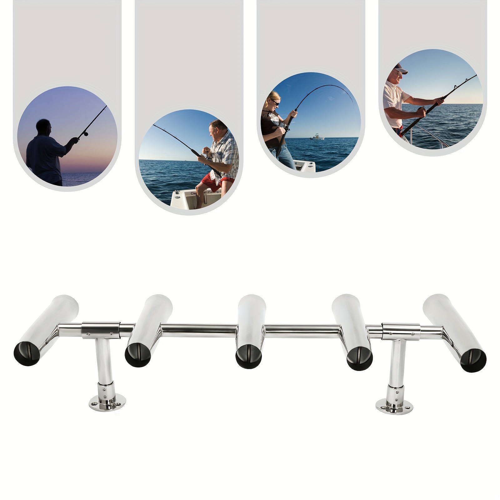 Length 5-Piece Fishing Rod Holder With Bracket Suitable  For Yachts And Boats For All Types Of Rods Boat Fishing Parts