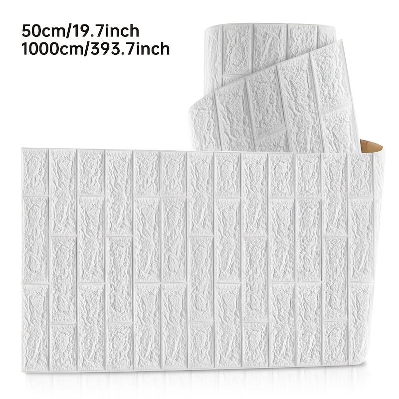 1 Roll Self-adhesive Vinyl 3d Brick Wall Panels - Textured Peel And Stick Removable -up Wallpaper Suitable, Bedroom, Living Room - Easy -to-fit Tile Stickers (no Tools/effort)