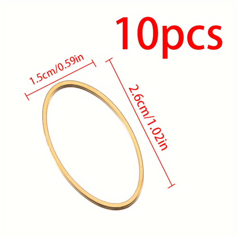 10pcs Of Stainless Steel Oval Connecting Rings In Sizes, Hollow Metal Frames For Earrings And Pendants, Resin Border Frame Molds For Jewelry Making Supplies