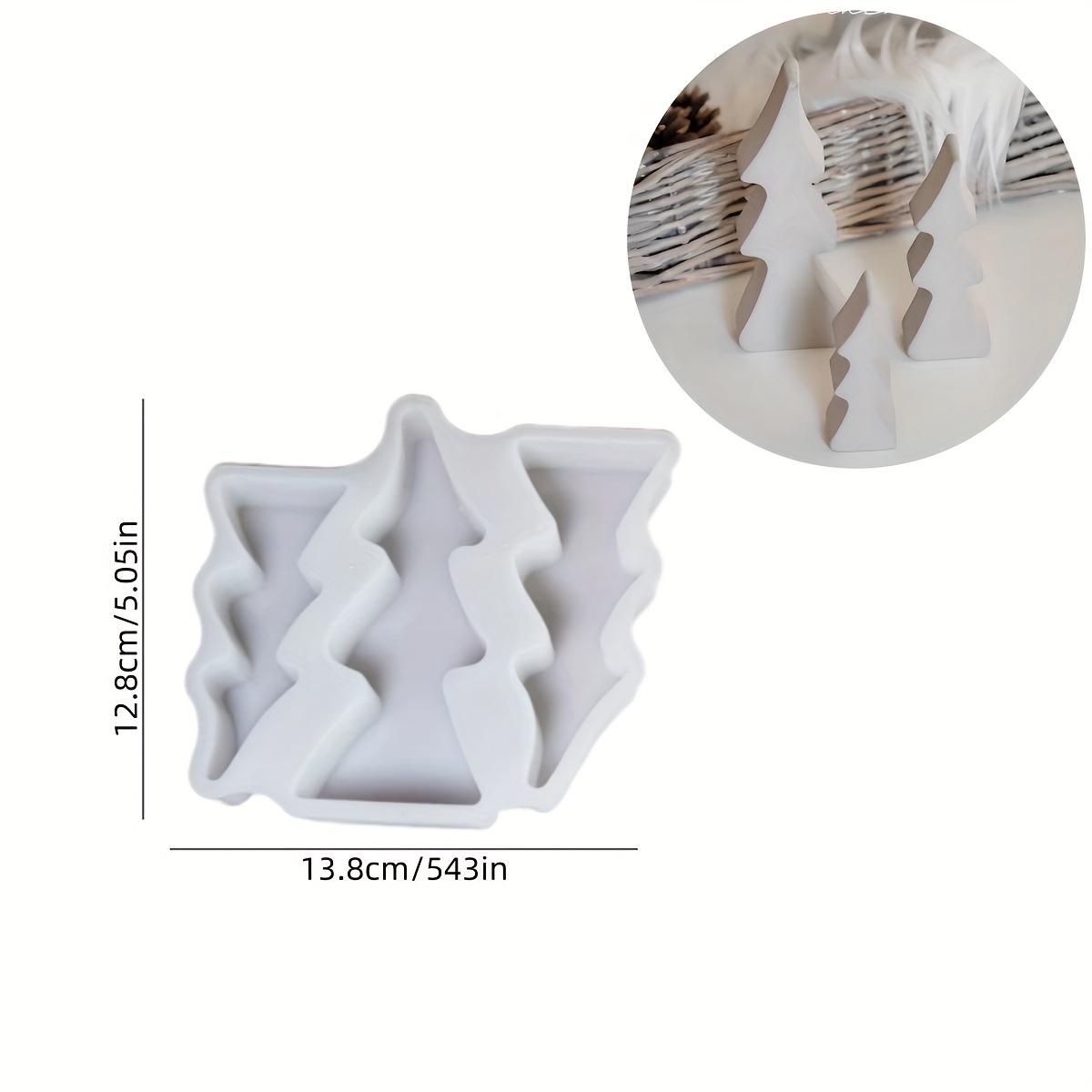 TEMU Silicone Molds For Christmas Tree Resin, Cement, And Clay Decorations, Molds For Christmas Tree Candles And, Artistic Jewelry Craft Molds, And