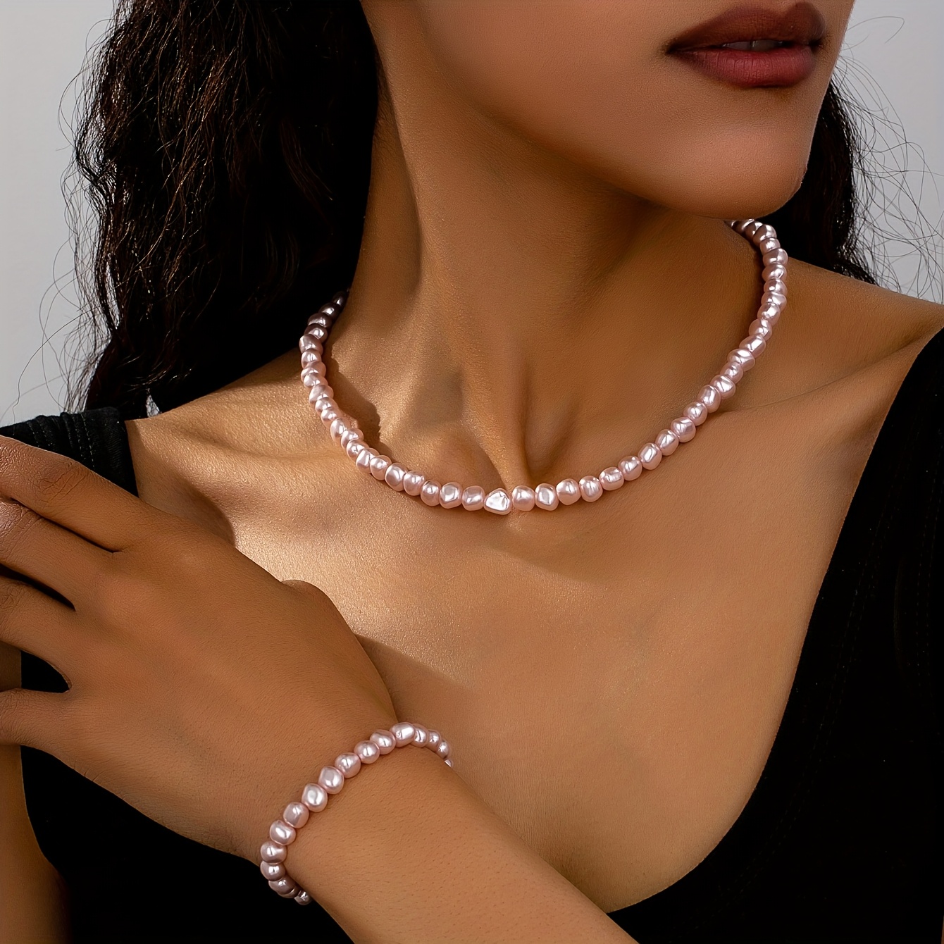A Set Irregular Imitation Pearl Artificial Pearl Jewelry Set