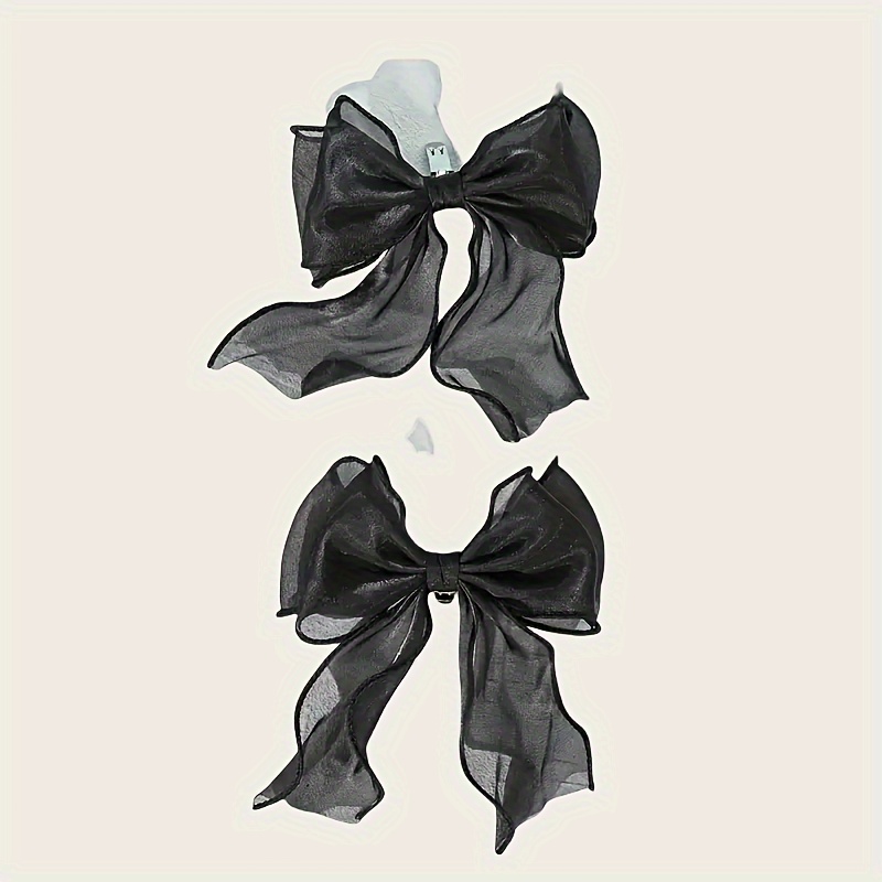 

Chic Black Mesh Bowknot Shoe Clips - Detachable, High Heels & Party Decorations, Ideal Gift