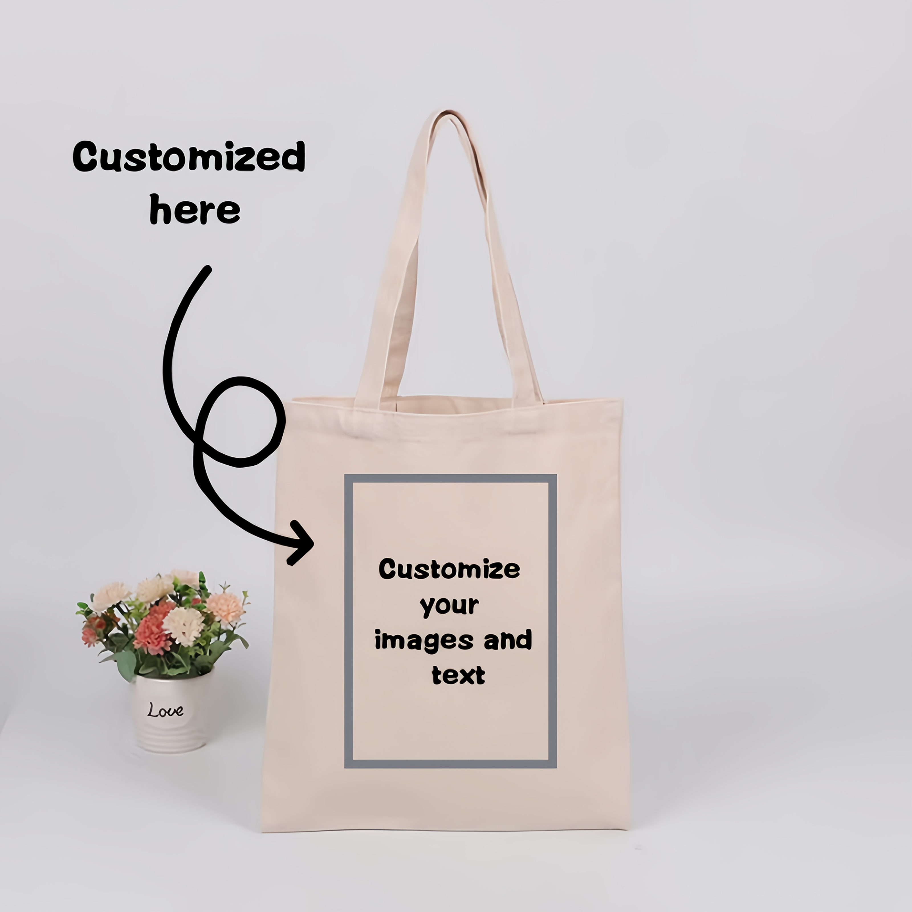 10 Customizable Tote Bags, Foldable Shopping Bags for Promotional Use