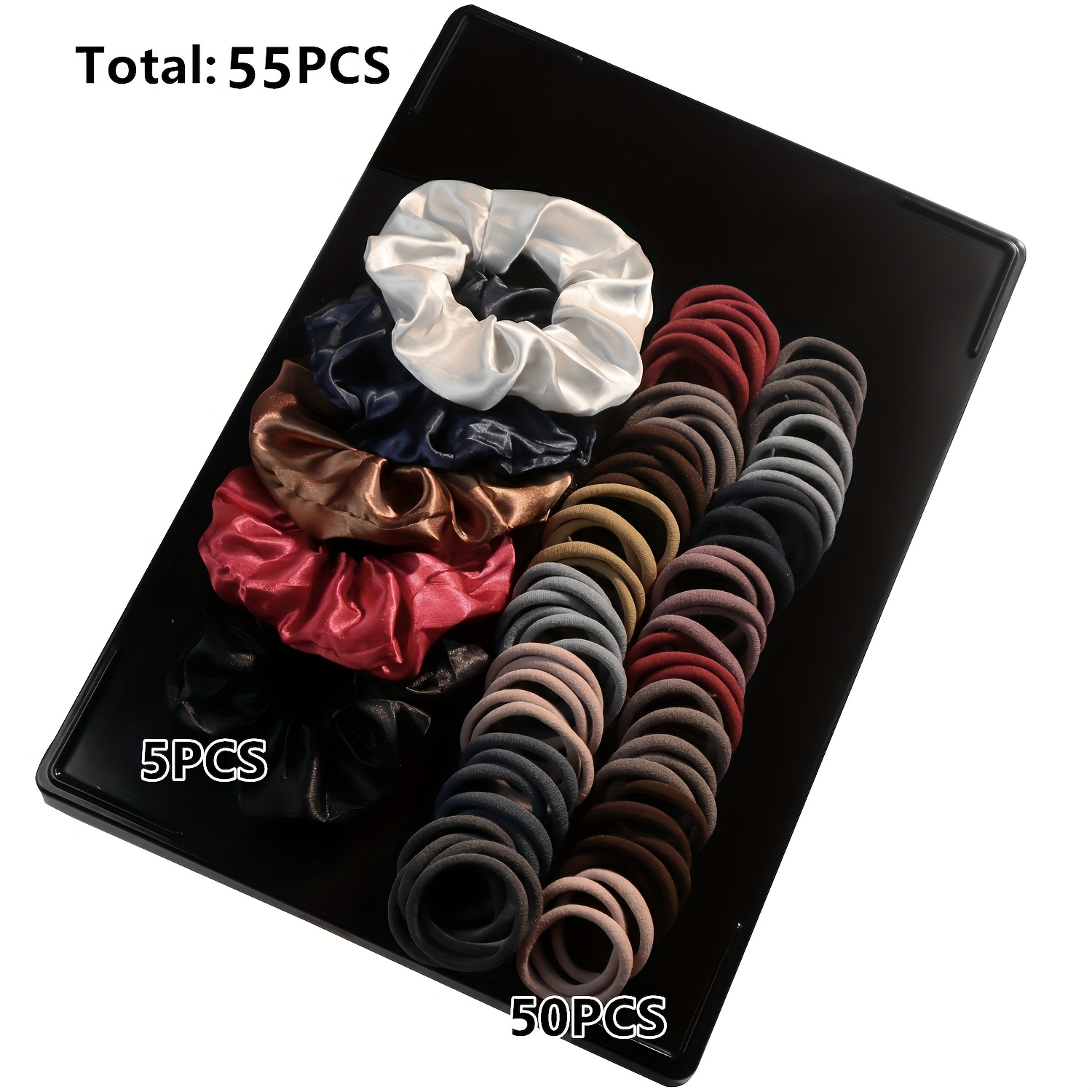 TEMU juego de accesorios para el cabello para mujer: sujetadores de coleta sin costuras, variedad de pinzas para el pelo, coleteros, cintas para el