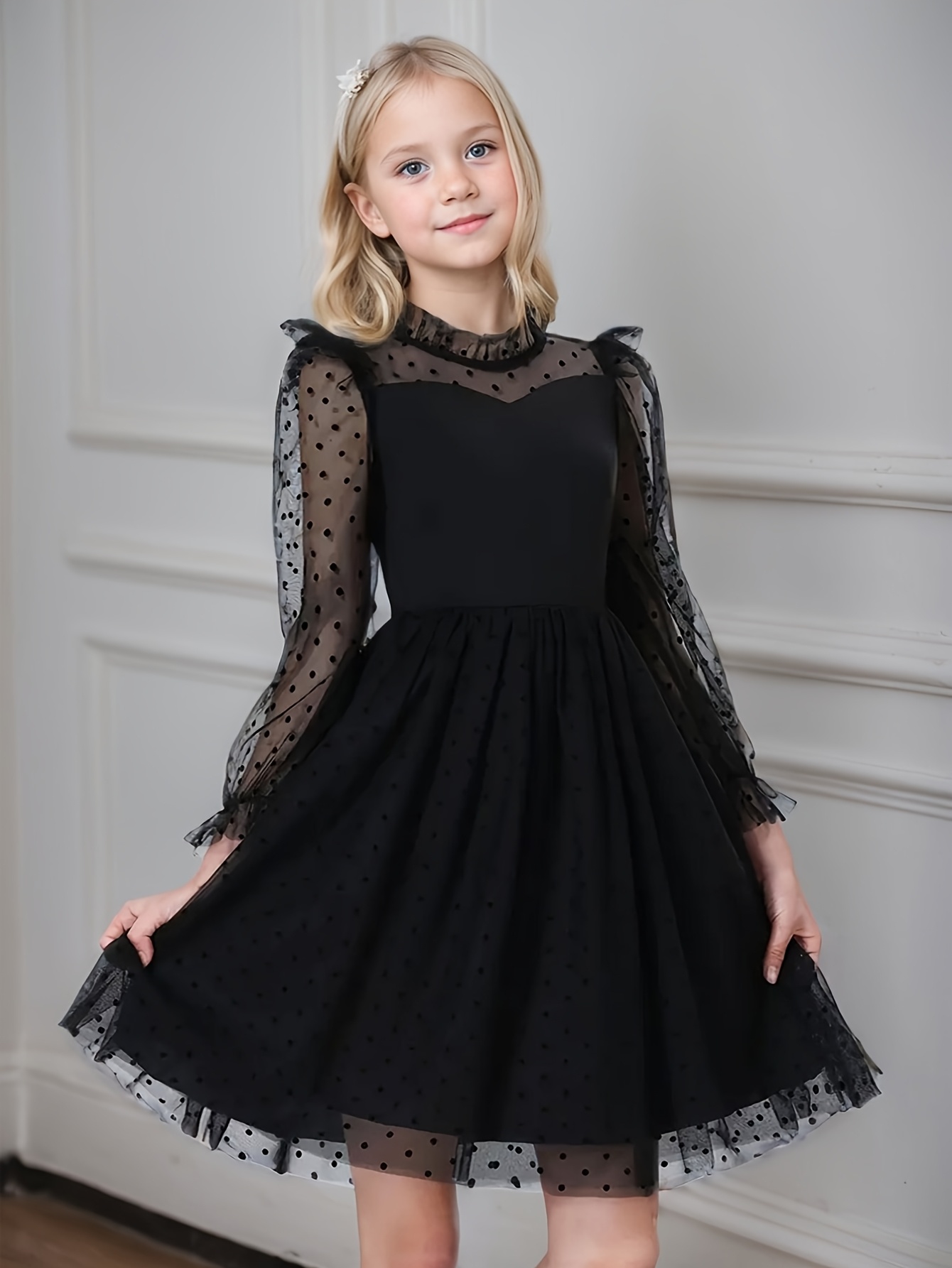 Encaje Vestidos Negros Para Ninas Encaje Vestidos Blanco Y Negro