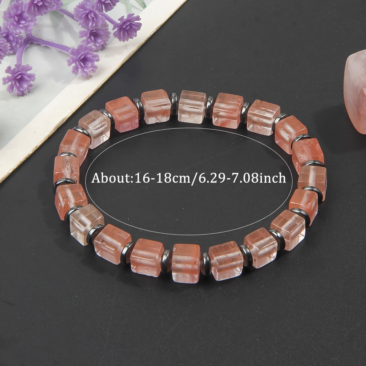 Women's Fashionable Minimalist Red Natural Stone Beaded Bracelet