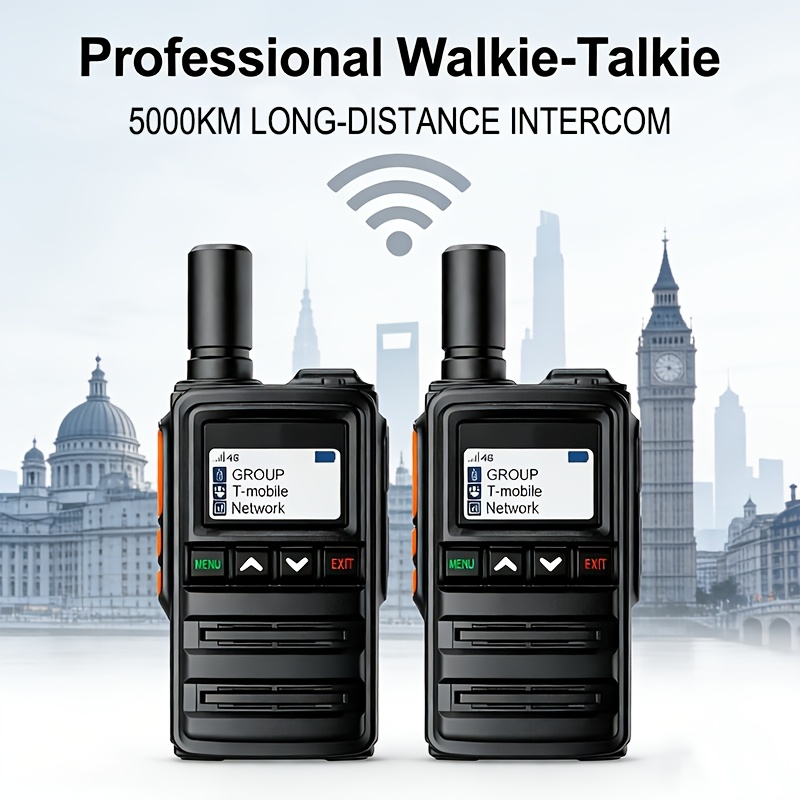 Image of Fast Walkie-talkie, Unlimited Call Range, National 4g Walkie-talkie, Suitable For Long-distance Walkie-talkies For Families, Companies, And Work Teams (2 Units, Including Sim Card)