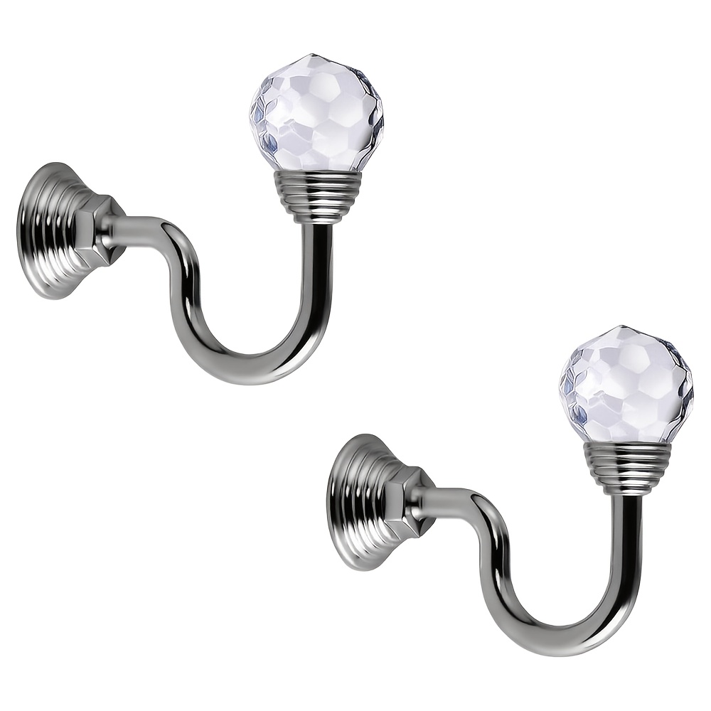 TEMU Legacristallo per tende, gancio da parete in metallo per tende con sfera di vetro , fibbia decorativa per tende per decorazione finestre, porta