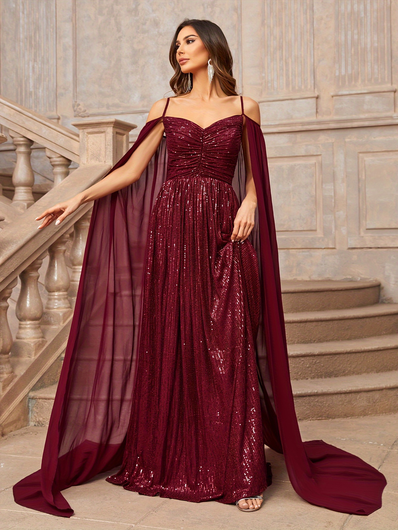 Burgundy Dress Temu Canada