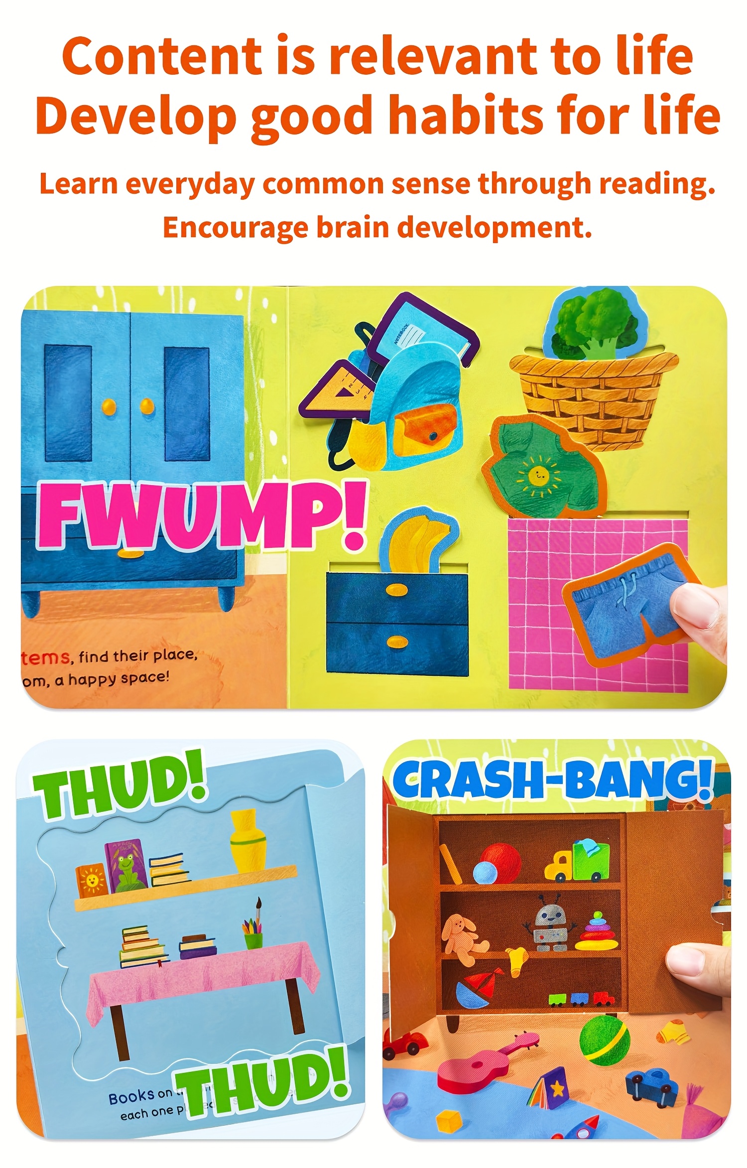 Bear's Tidy-up Time Children Book, Picture Book with Vibrant Bear illustrations, Interactive Book for Age 0-3, Lift-the-Flap Book, push, pull and slide, Good habit formation| Boost Reading Hobby| Spark Brain Thinking, Touch And Feel books, Busy book, Lift-the-Flap Book, Engaging learning books, Best Birthdays, Holiday Gifts, Ideal Travel and Bedtime Reading Resources, Preschool& Parent-Child Learning Activities