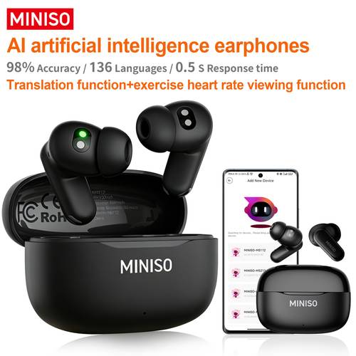 ms112 smart translation earbuds heart rate and blood oxygen monitoring with extended in ear noise canceling headphones that support real time ai translation in 134 languages active noise cancellation audio