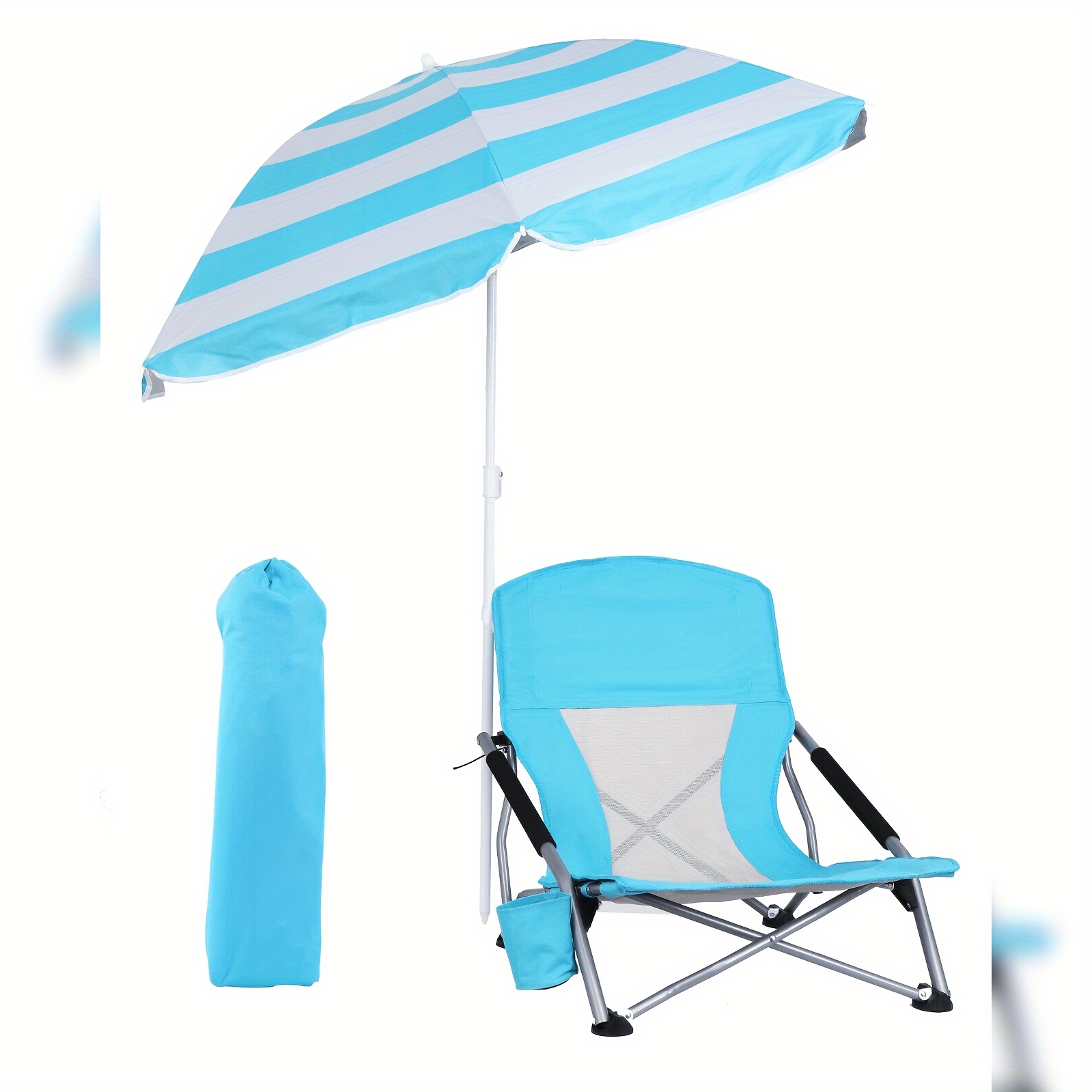 

Beach Chair With Removable Spf 50+ Umbrella For Enhanced Outdoor Relaxation