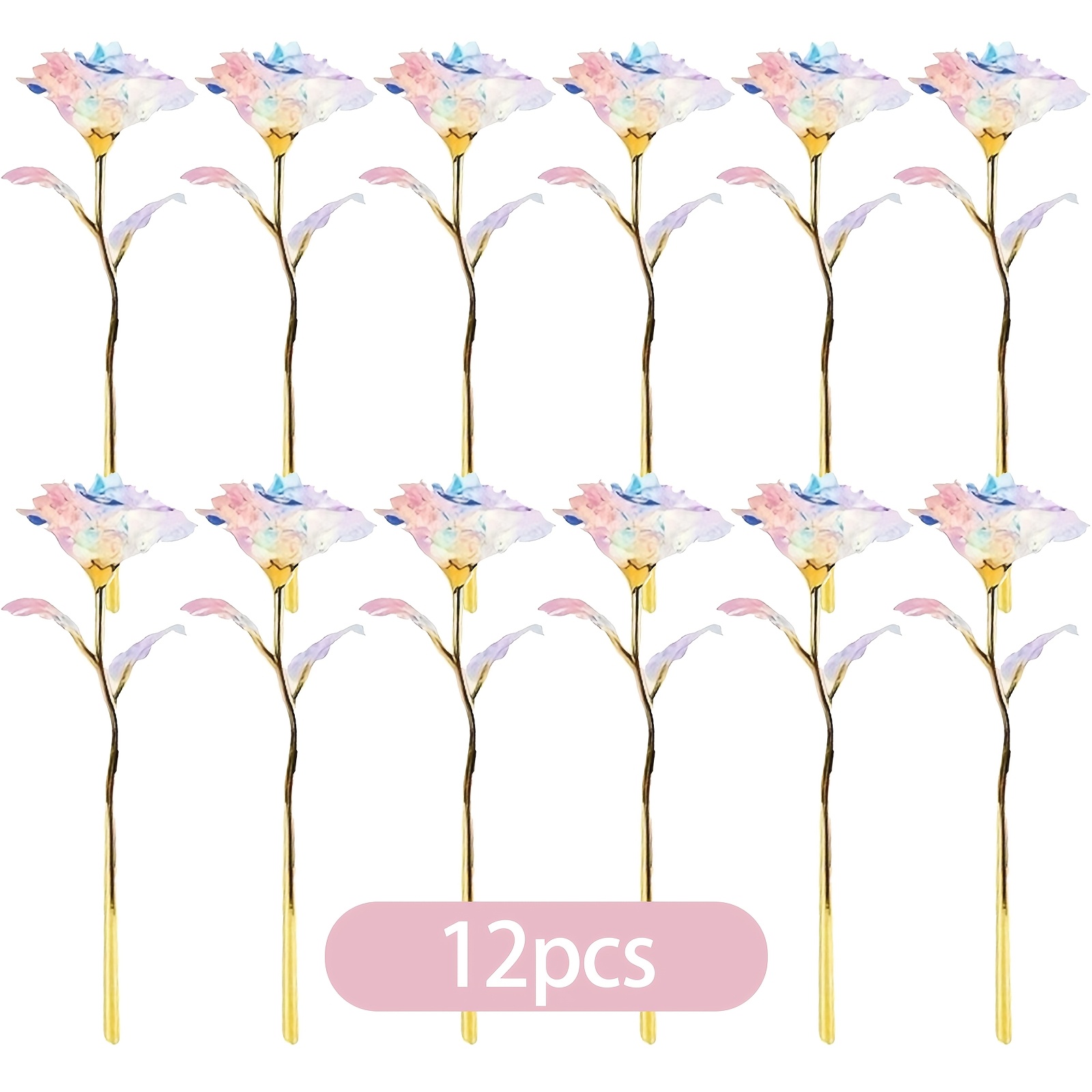 Image of 12pcs Gold-plated - Perfect For Valentine's, Christmas, Mother's Day & More | Ideal For Anniversaries, Birthdays, Weddings | Versatile Home Decor, Perfect For Thanksgiving