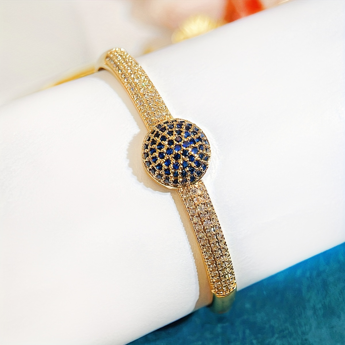 Noble Micro Pave Green Zirconia Thin Bangle