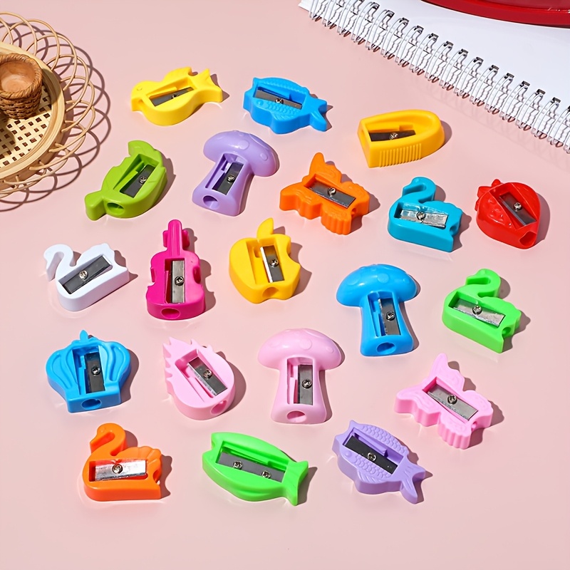 TEMU 20pcs Colorful Plastic Pencil Sharpeners - Compact, Durable, And Easy-to-use Sharpeners For Students, Ideal Small Gifts, Student