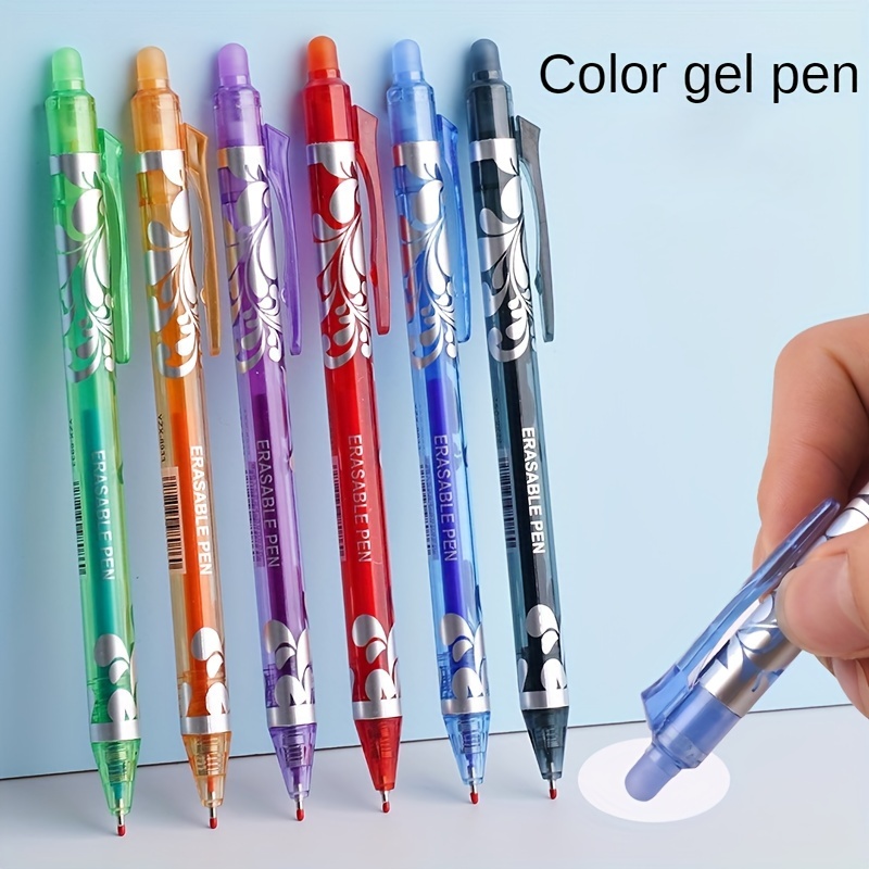 

6pcs Erasable Gel Pens, 0.5mm , Retractable Ballpoint Pens Large For And School Supplies