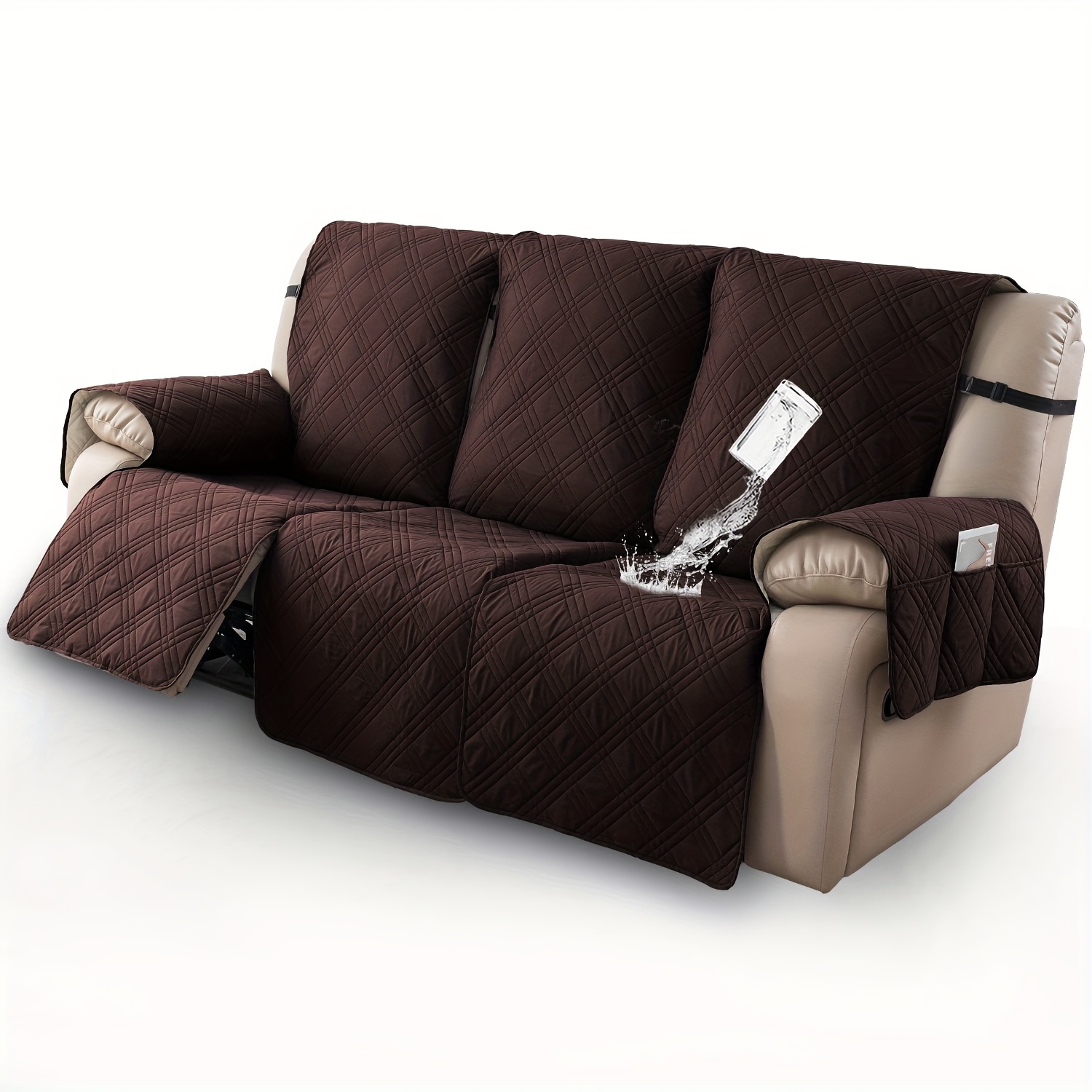 4-piece set modern recliner slipcovers with cup holder pet